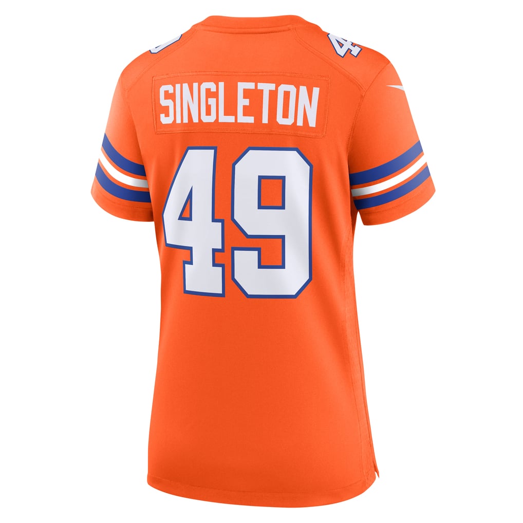 Women's Denver Broncos Alex Singleton Nike  Orange Alternate Game Jersey - Image 4
