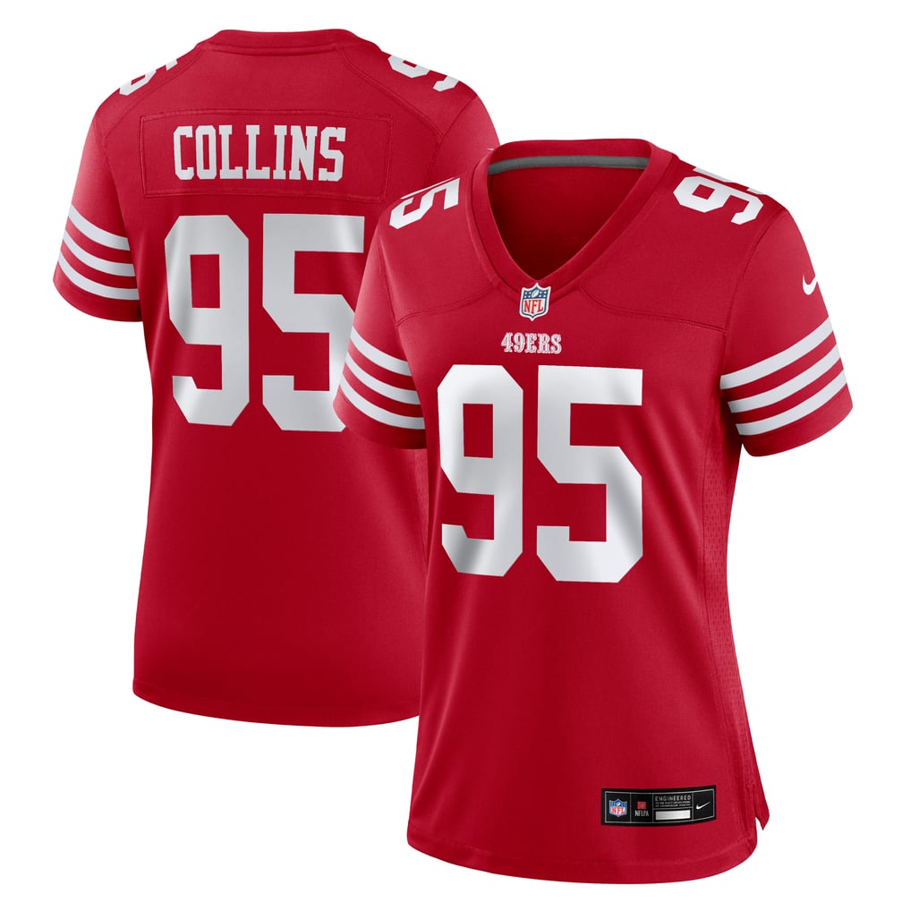 Women's San Francisco 49ers Alfred Collins Nike  Scarlet Team Game Jersey - Image 2
