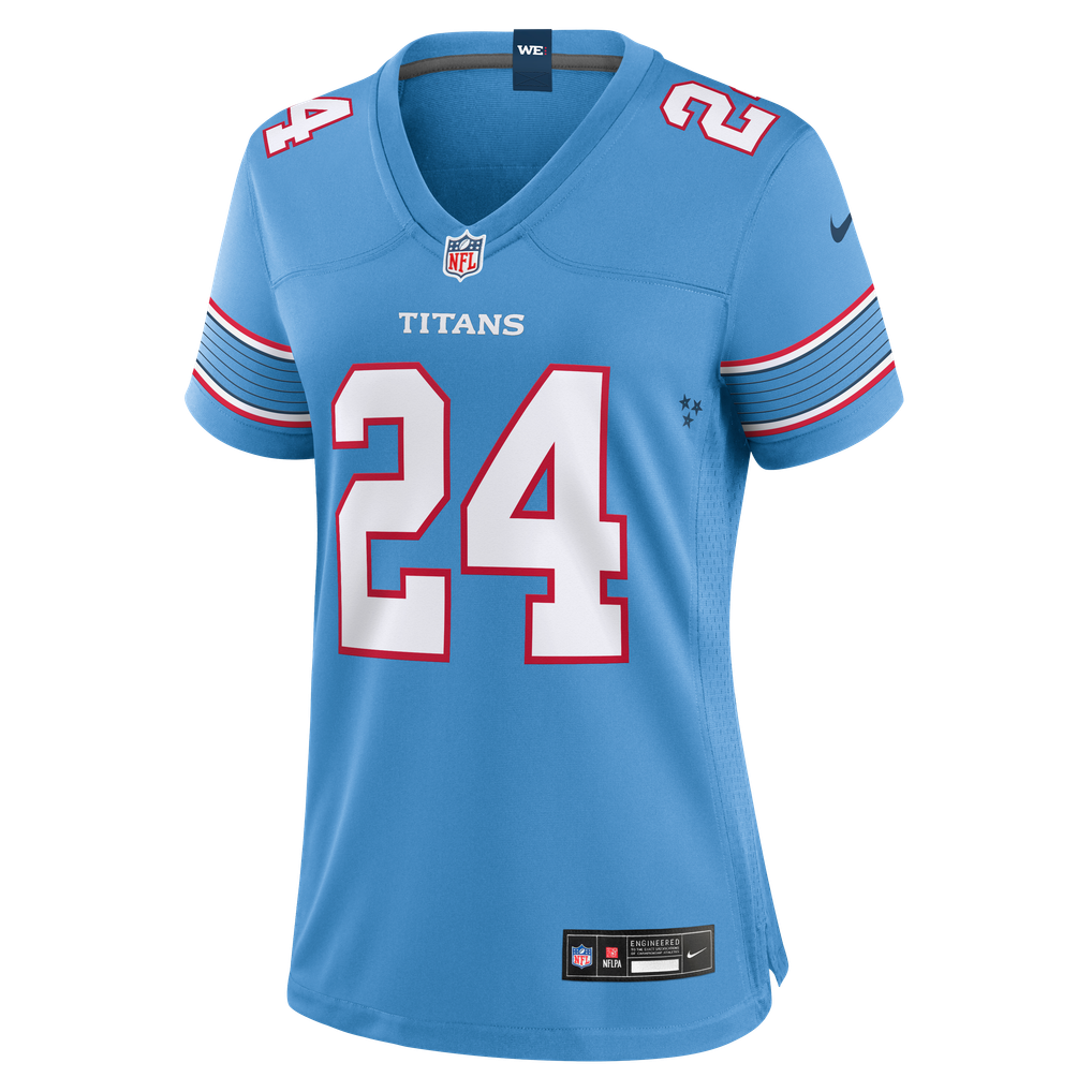 Women's Tennessee Titans Alontae Taylor Nike Light Blue Team Game Jersey - Image 3