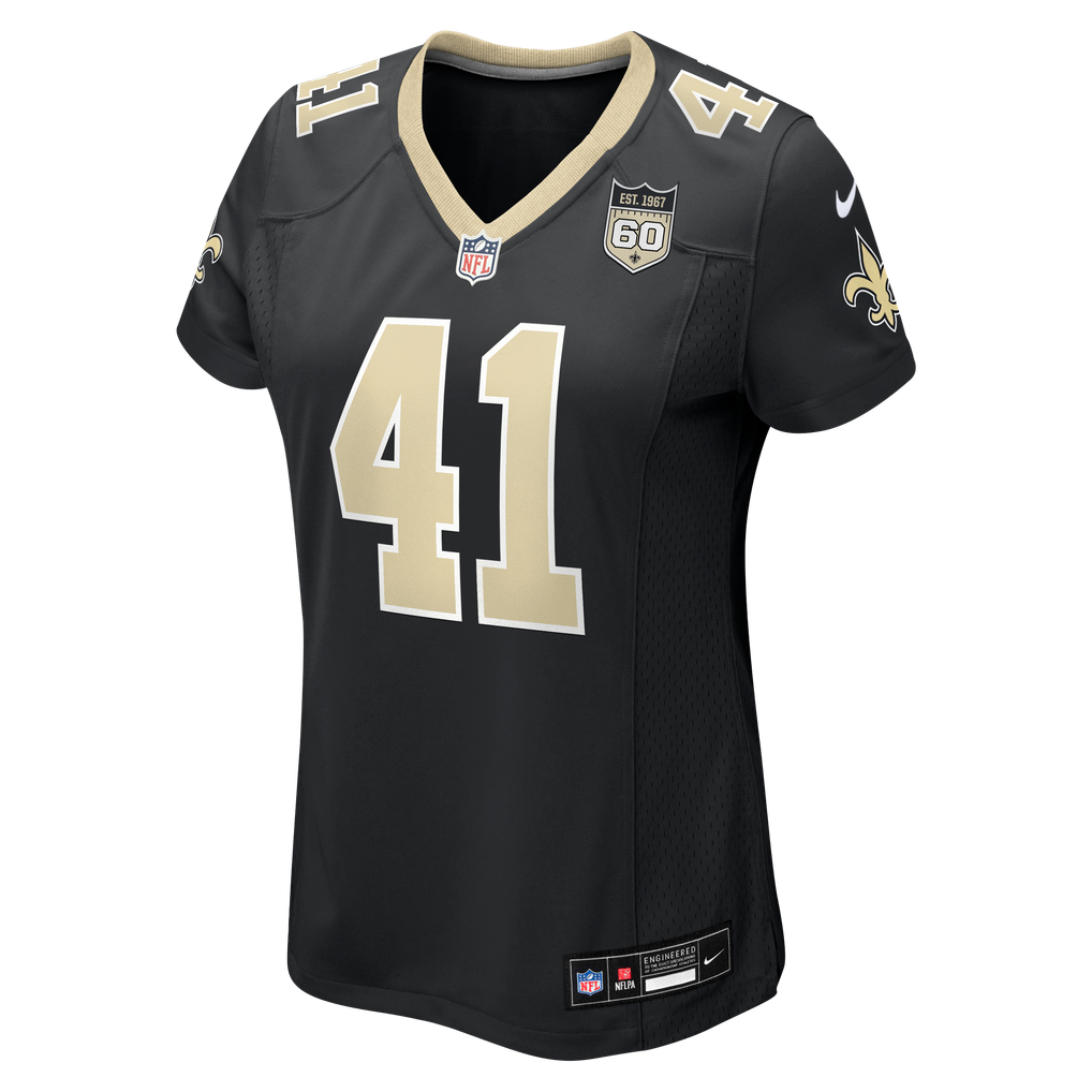 Women's New Orleans Saints Alvin Kamara Nike Black Team 60th Season Game Jersey - Image 7