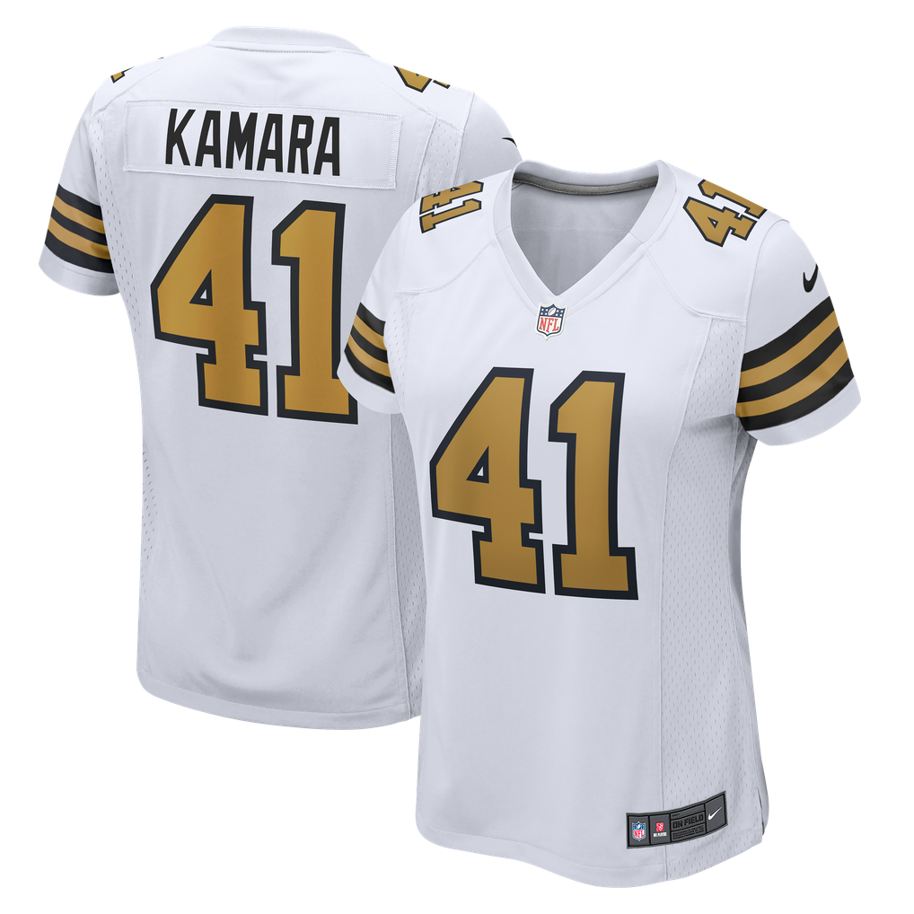 Women's New Orleans Saints Alvin Kamara Nike White Alternate Game Player Jersey - Image 2