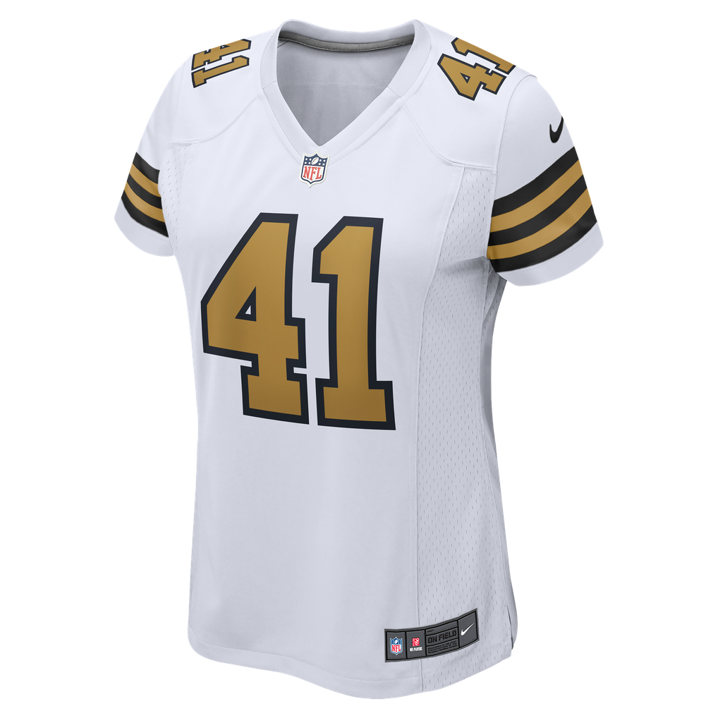 Women's New Orleans Saints Alvin Kamara Nike White Alternate Game Player Jersey - Image 7
