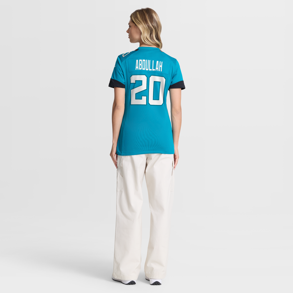 Women's Jacksonville Jaguars Ameer Abdullah Nike Teal Team Game Jersey - Image 4