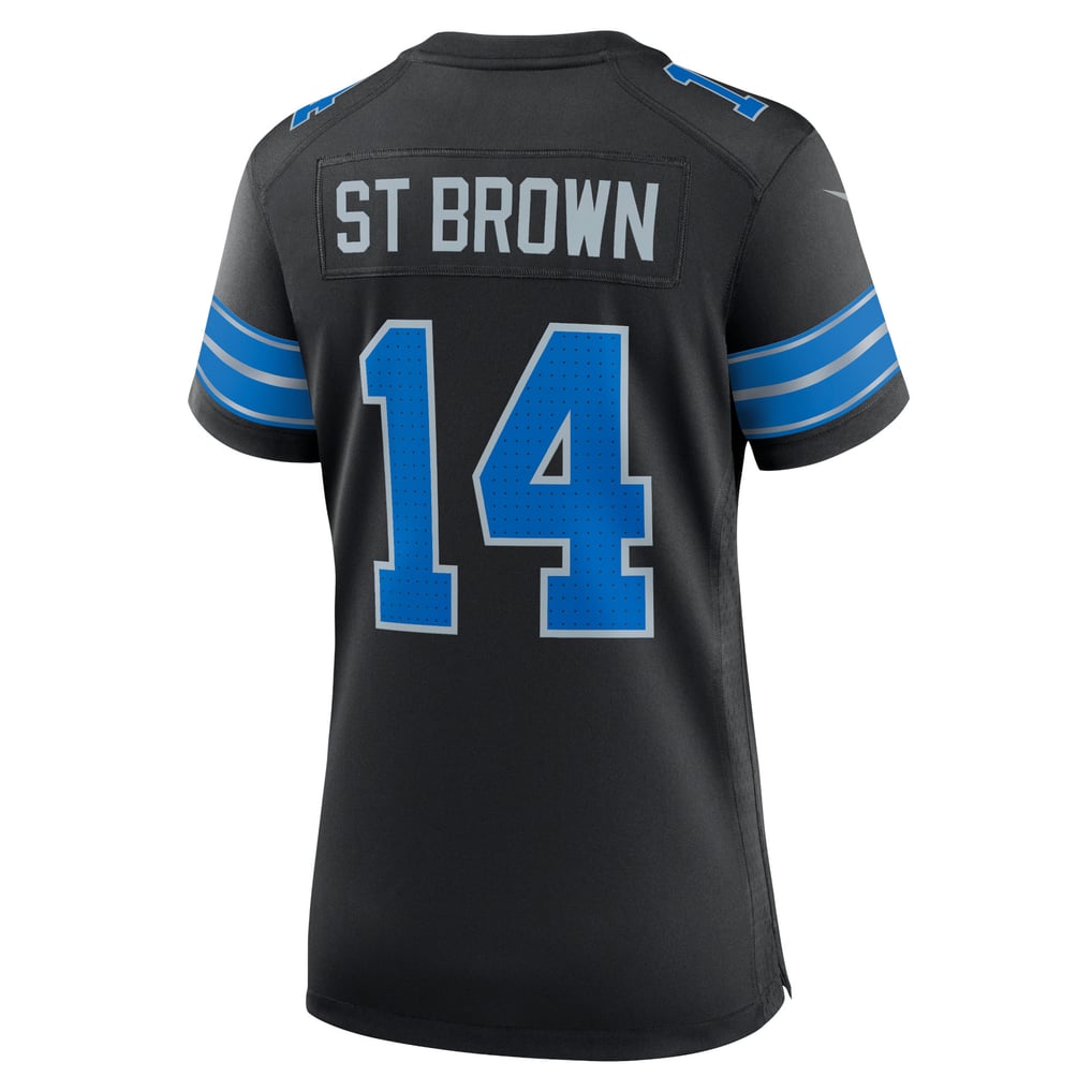 Women's Detroit Lions Amon-Ra St. Brown Nike Black 2nd Alternate Game Jersey - Image 4