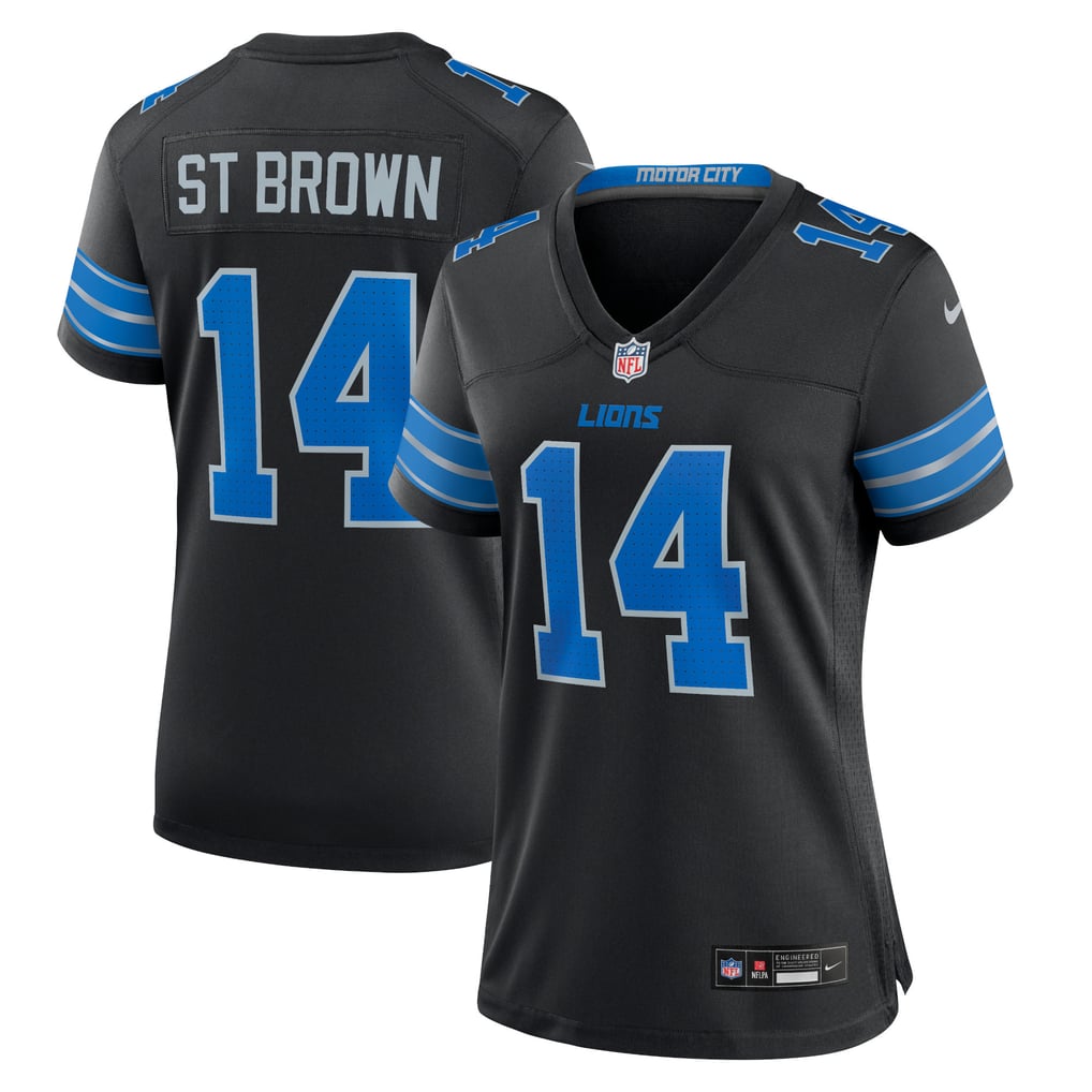 Women's Detroit Lions Amon-Ra St. Brown Nike Black 2nd Alternate Game Jersey - Image 1