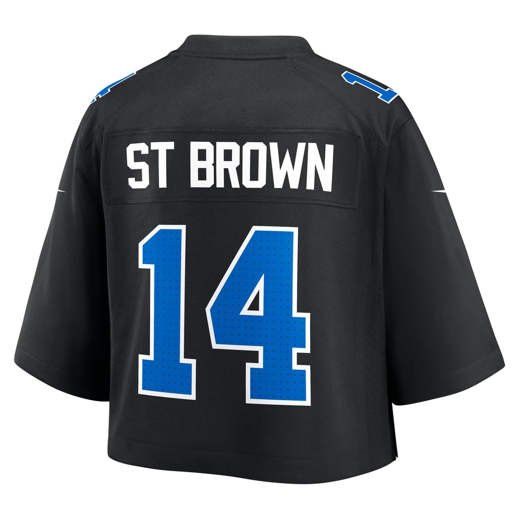 Women's Detroit Lions Amon-Ra St. Brown Nike Black Cropped Fashion Game Jersey - Image 4