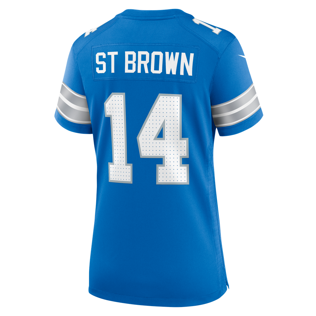 Women's Detroit Lions Amon-Ra St. Brown Nike Blue Team Game Jersey - Image 8