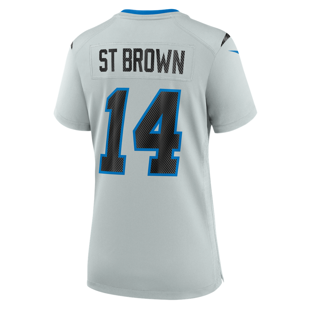 Women's Detroit Lions Amon-Ra St. Brown Nike Silver 2026 Rivalries Collection Game Jersey - Image 4