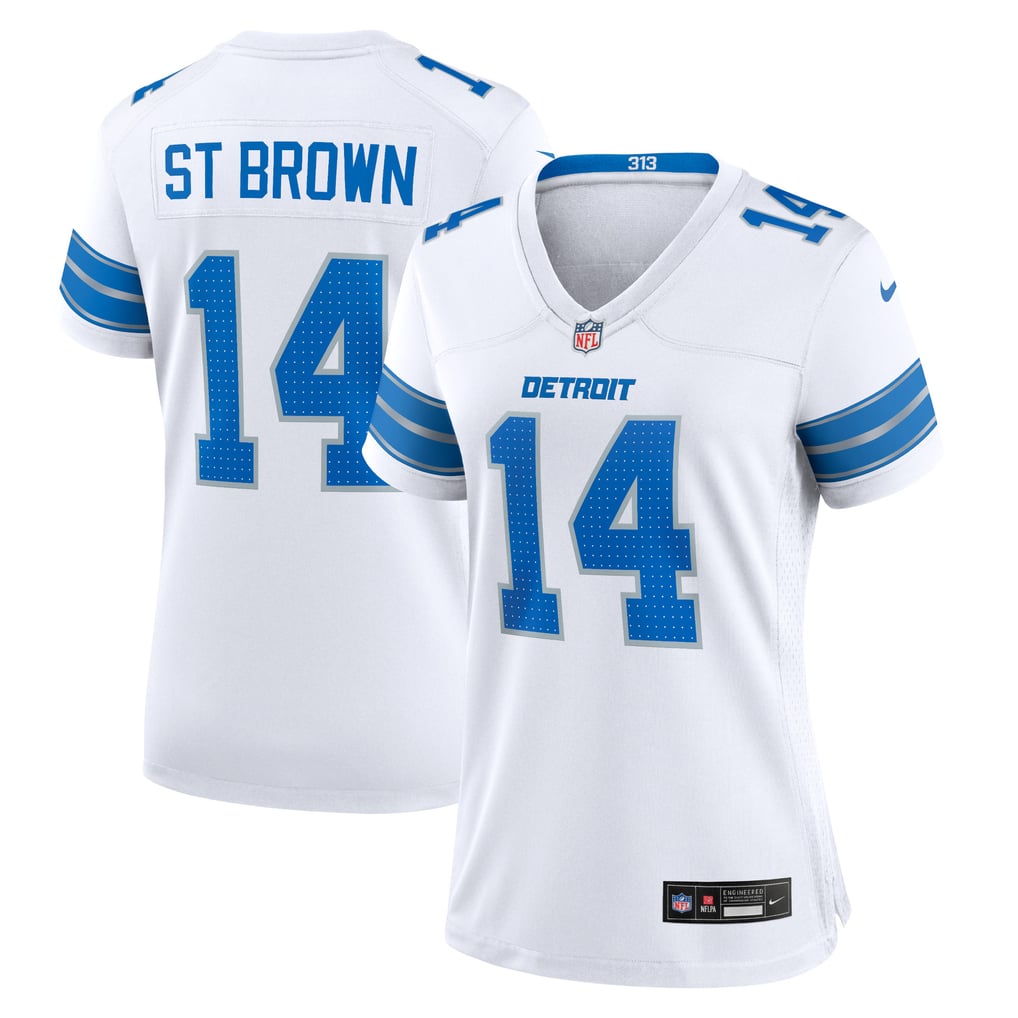 Women's Detroit Lions Amon-Ra St. Brown Nike White White Game Jersey - Image 2