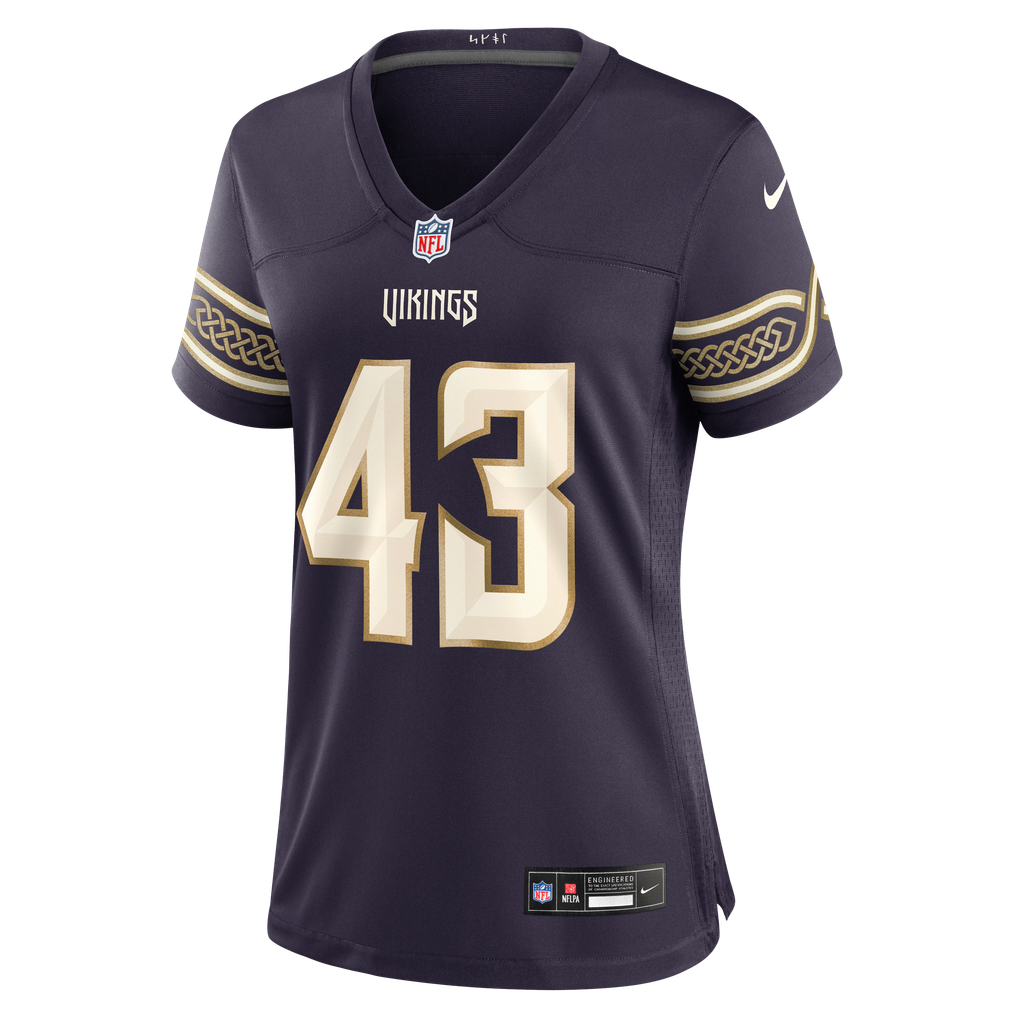 Women's Minnesota Vikings Andrew Van Ginkel Nike Purple 2026 Rivalries Collection Game Jersey - Image 7