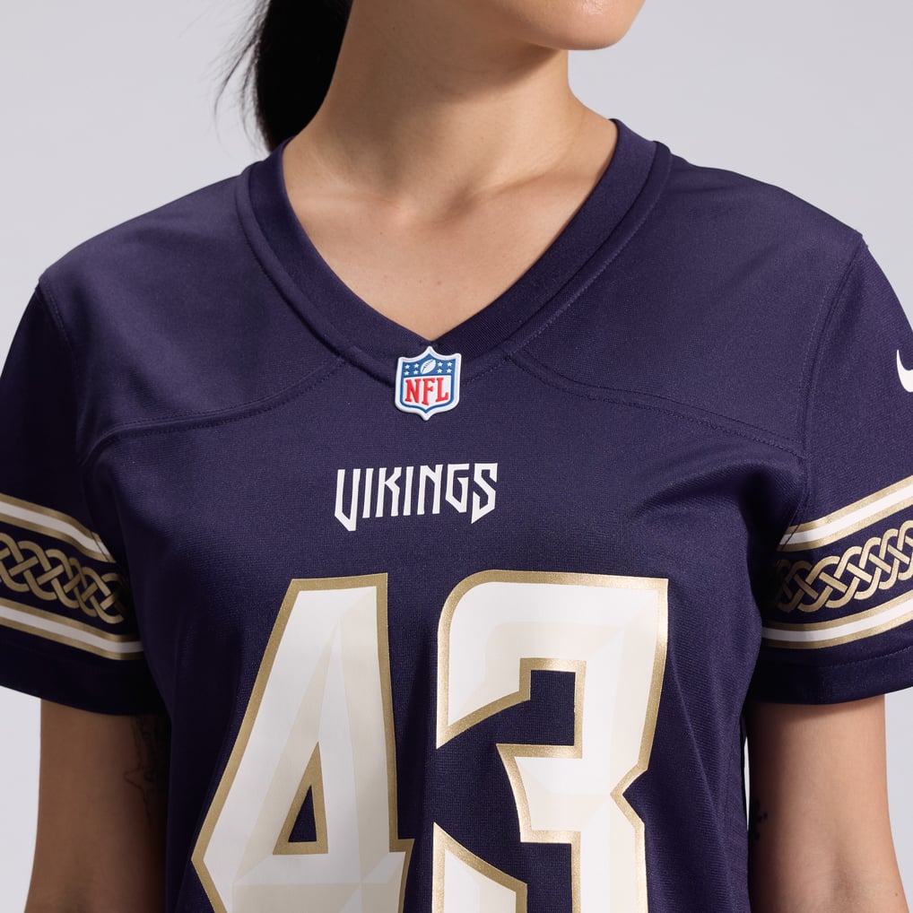 Women's Minnesota Vikings Andrew Van Ginkel Nike Purple 2026 Rivalries Collection Game Jersey - Image 9
