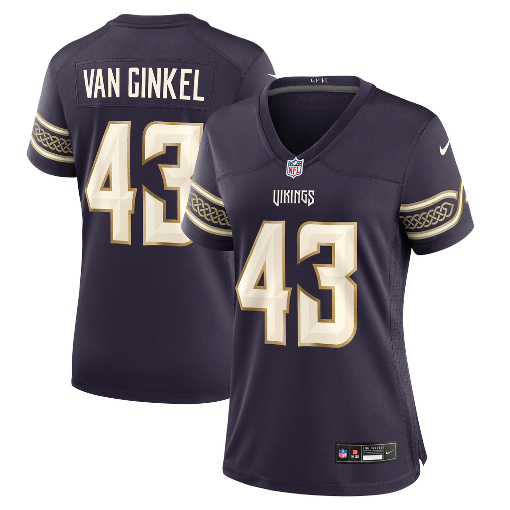 Women's Minnesota Vikings Andrew Van Ginkel Nike Purple 2026 Rivalries Collection Game Jersey - Image 1
