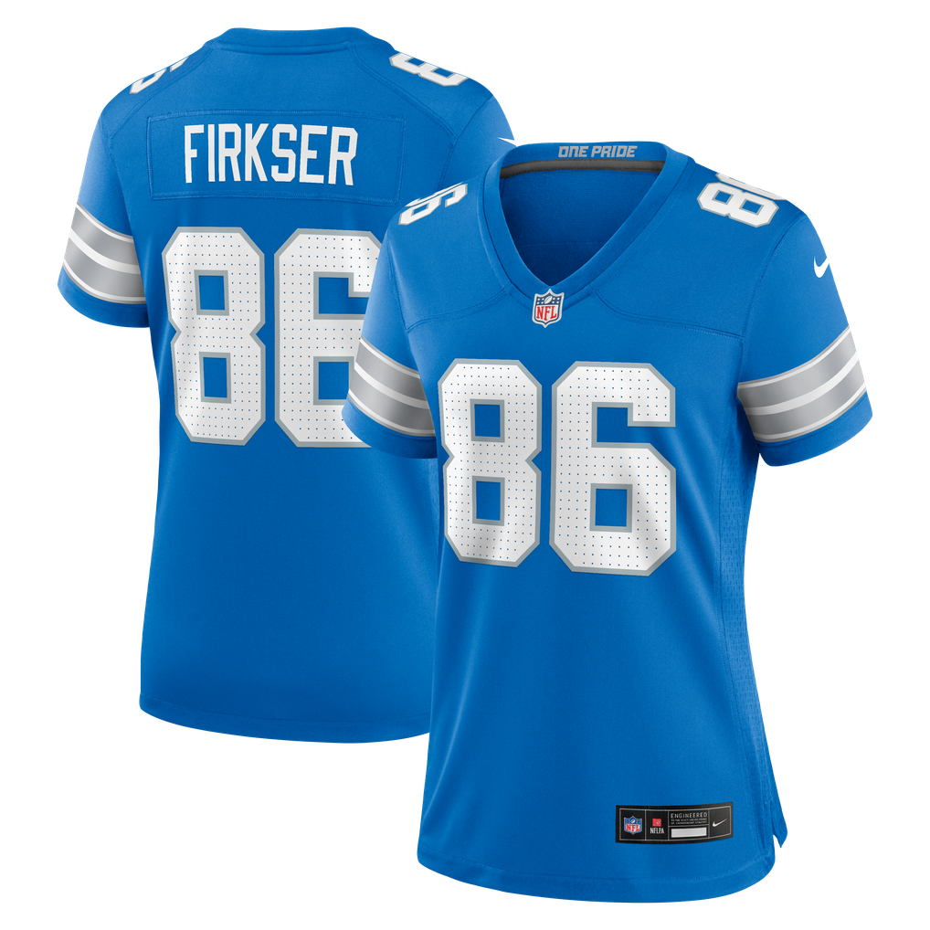 Women's Detroit Lions Anthony Firkser Nike  Blue Team Game Jersey - Image 2