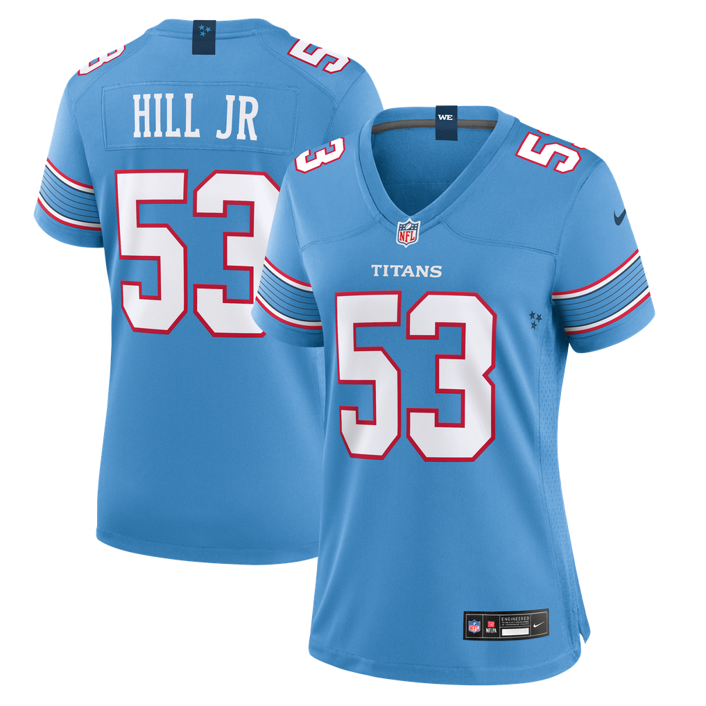 Women's Tennessee Titans Anthony Hill Jr. Nike Light Blue Team Game Jersey - Image 2
