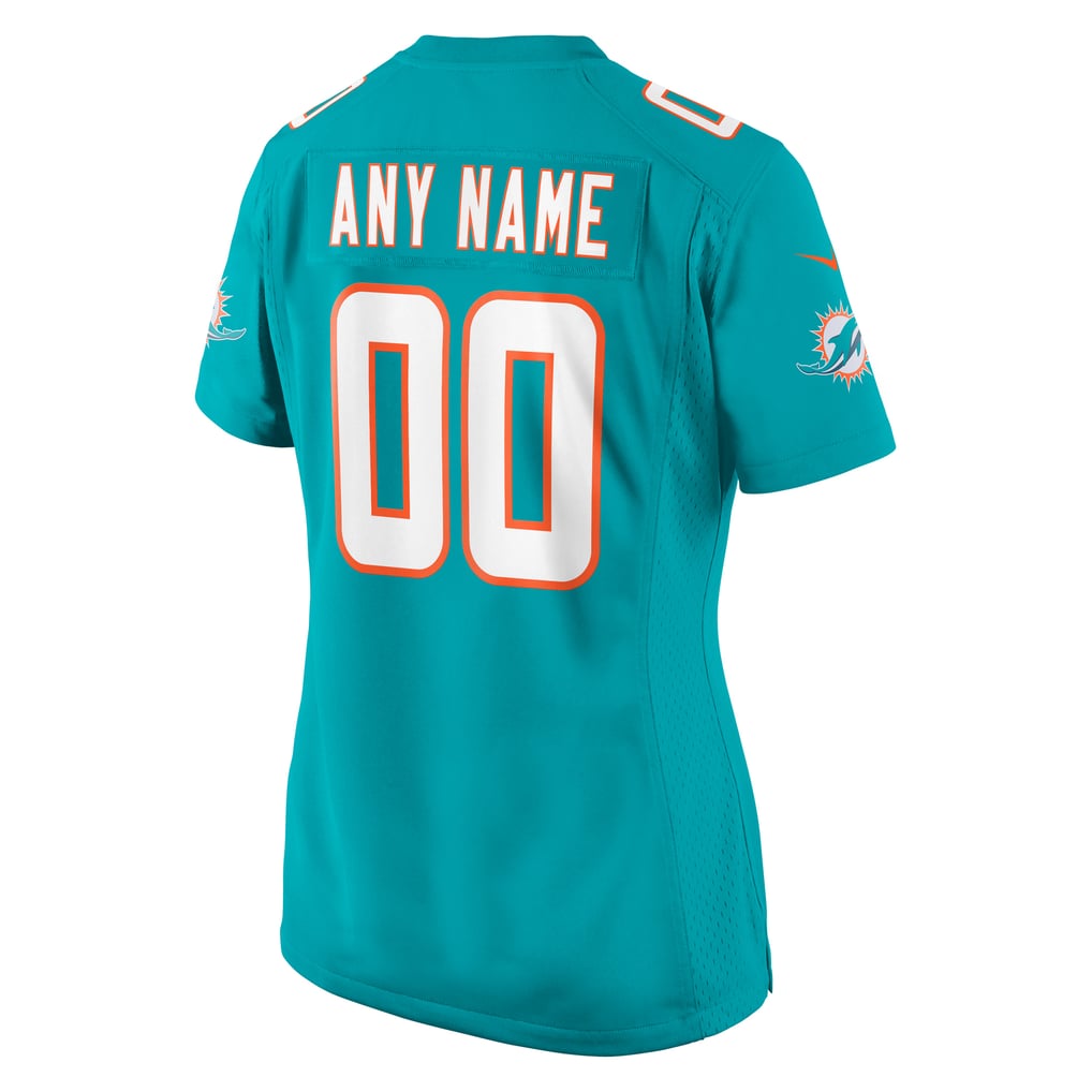 Women's Nike Aqua Miami Dolphins Custom Game Jersey - Image 4