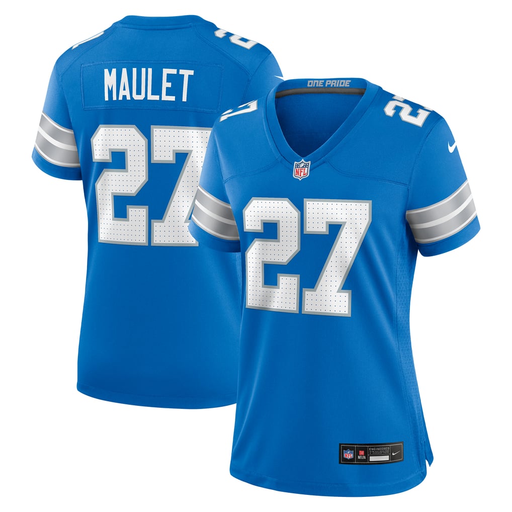 Women's Detroit Lions Arthur Maulet Nike  Blue Team Game Jersey - Image 1