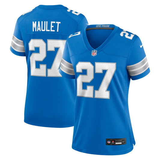 Women's Detroit Lions Arthur Maulet Nike  Blue Team Game Jersey - Image 1