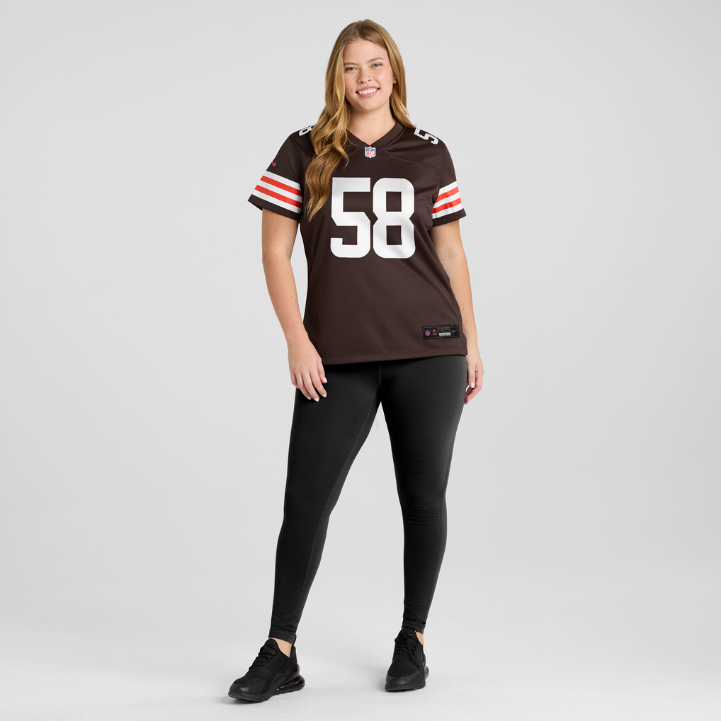 Women's Cleveland Browns Austin Barber Nike Brown Team Game Jersey - Image 5