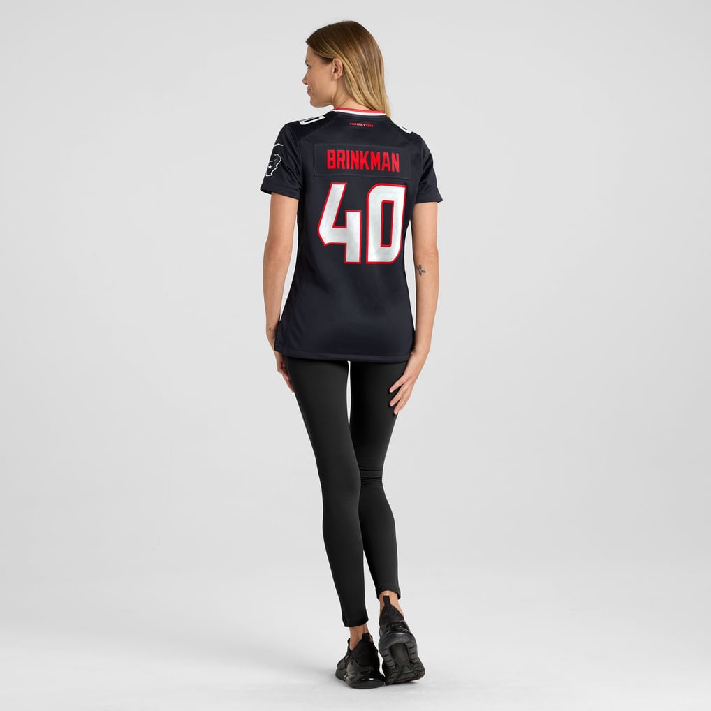 Women's Houston Texans Austin Brinkman Nike  Navy Team Game Jersey - Image 6