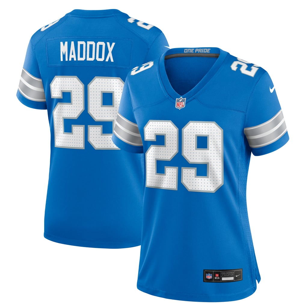 Women's Detroit Lions Avonte Maddox Nike  Blue Team Game Jersey - Image 2