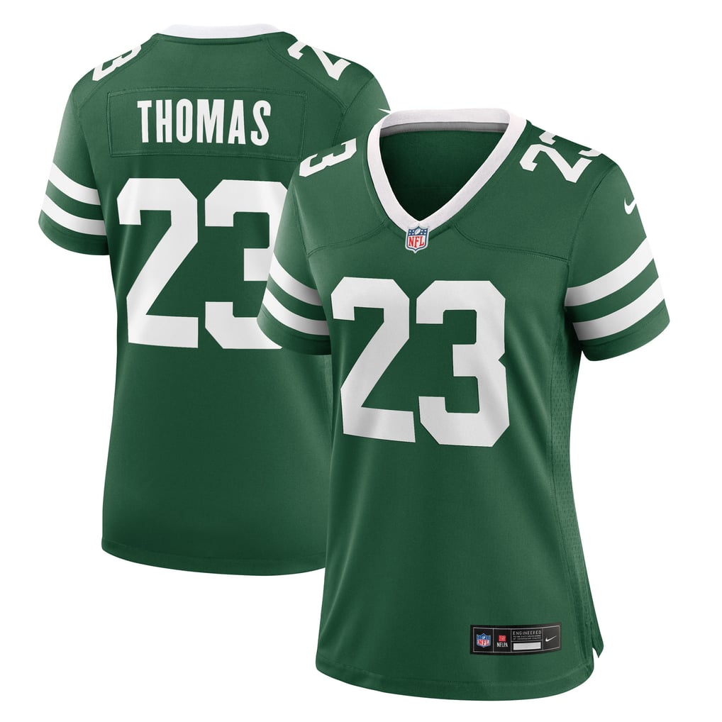 Women's New York Jets Azareye'h Thomas Nike Legacy Green Team Game Jersey - Image 2