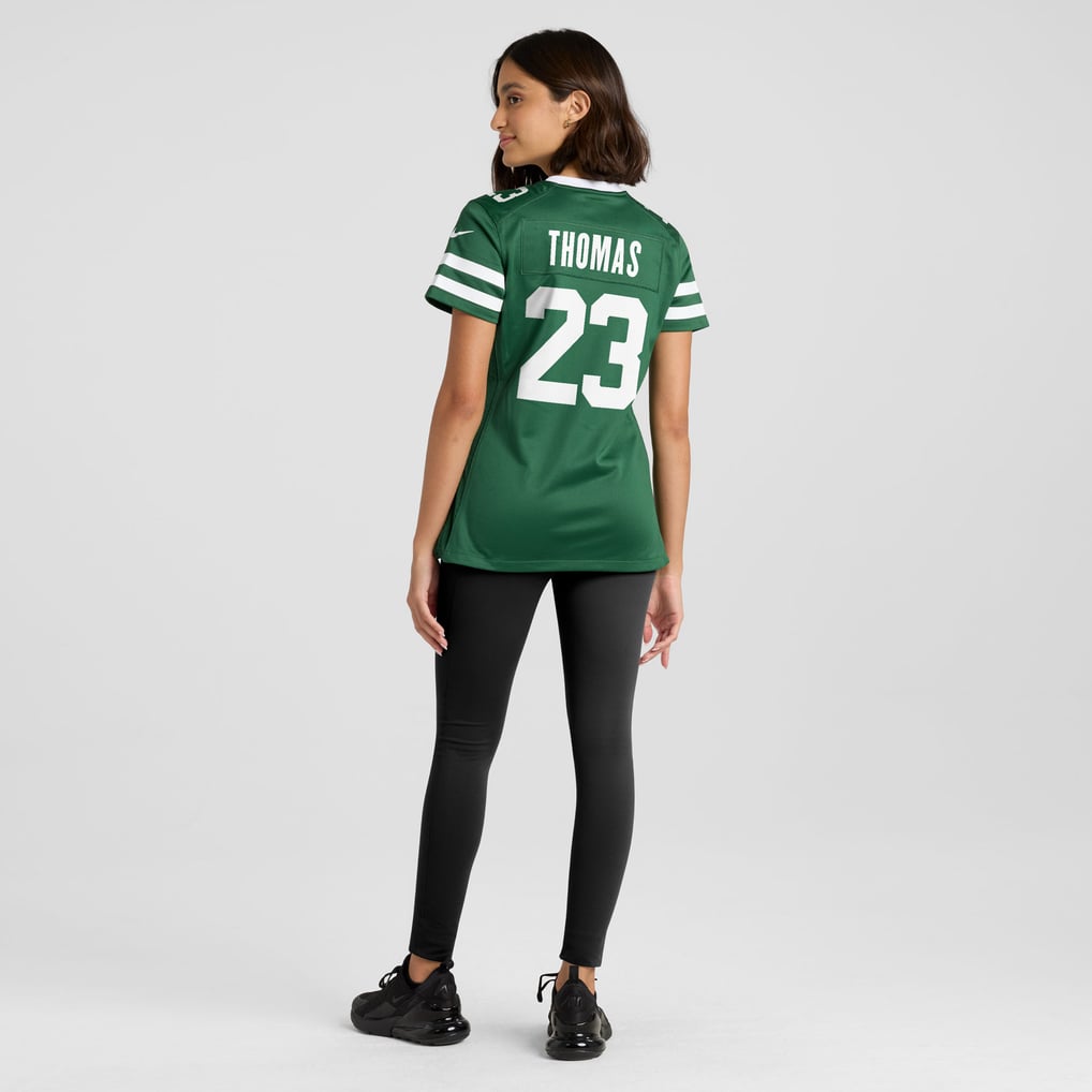 Women's New York Jets Azareye'h Thomas Nike Legacy Green Team Game Jersey - Image 6