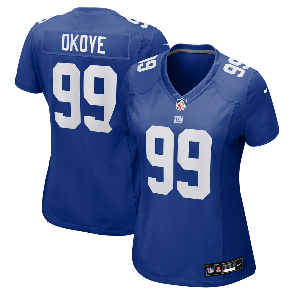 Women's New York Giants Basil Okoye Nike Royal Team Game Jersey - Image 2