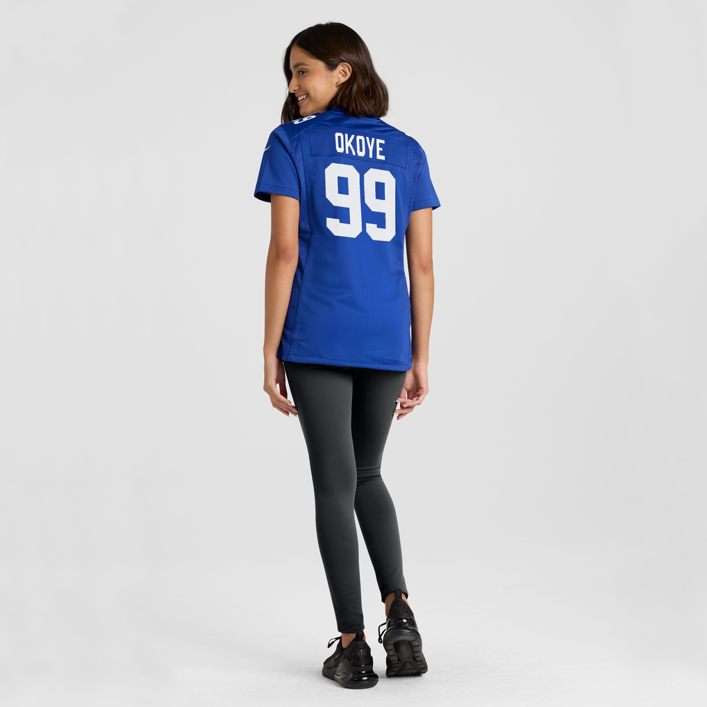 Women's New York Giants Basil Okoye Nike Royal Team Game Jersey - Image 4