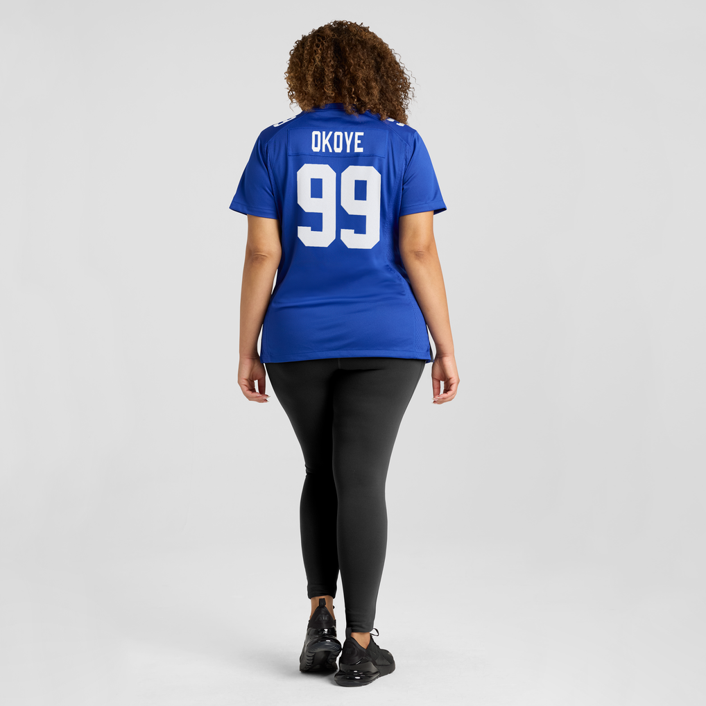 Women's New York Giants Basil Okoye Nike Royal Team Game Jersey - Image 6