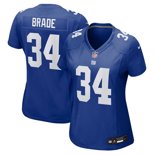 Women's New York Giants Beau Brade Nike  Royal Team Game Jersey - Image 1