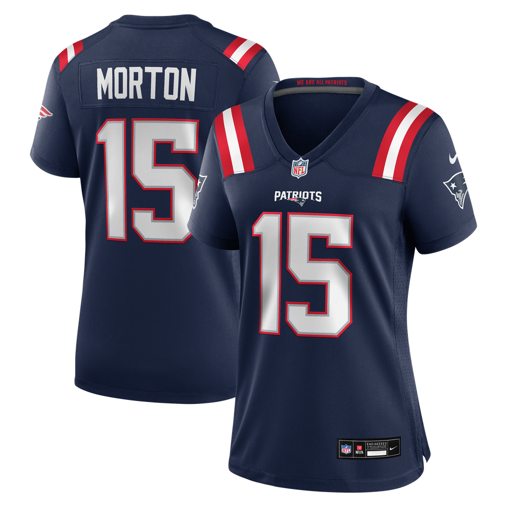 Women's New England Patriots Behren Morton Nike Navy Team Game Jersey - Image 2