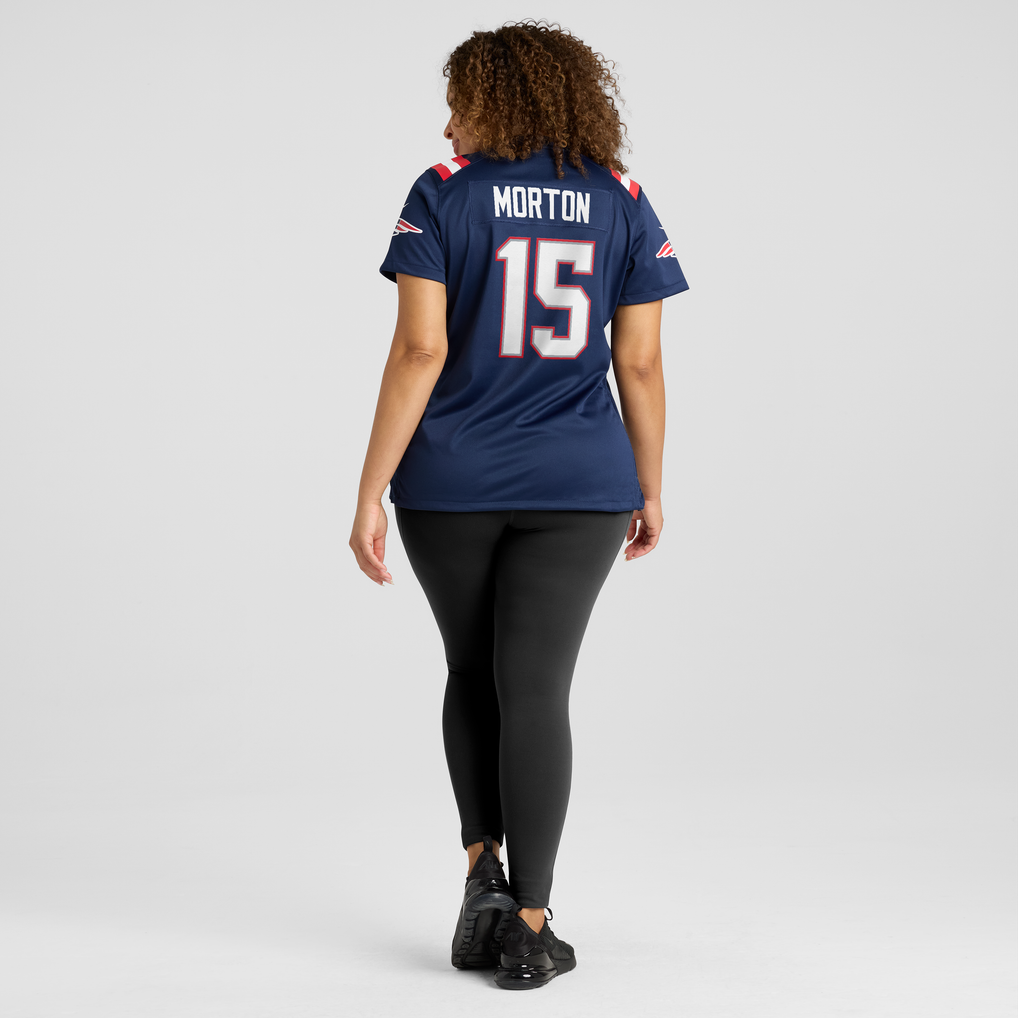 Women's New England Patriots Behren Morton Nike Navy Team Game Jersey - Image 6