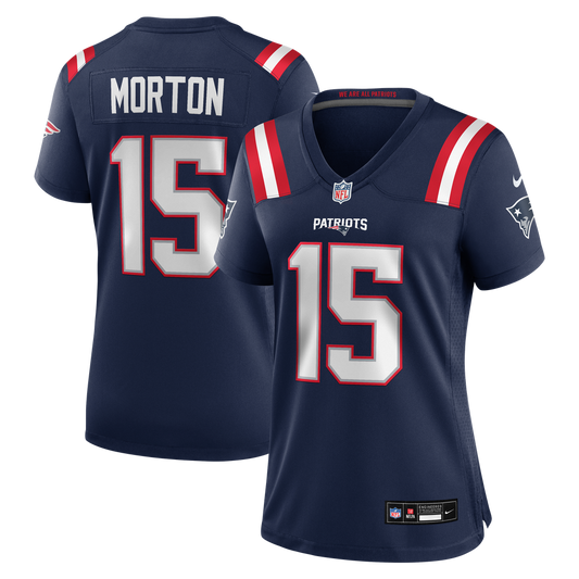 Women's New England Patriots Behren Morton Nike Navy Team Game Jersey - Image 1