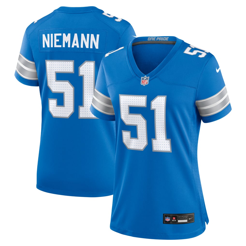 Women's Detroit Lions Ben Niemann Nike  Blue Team Game Jersey - Image 1