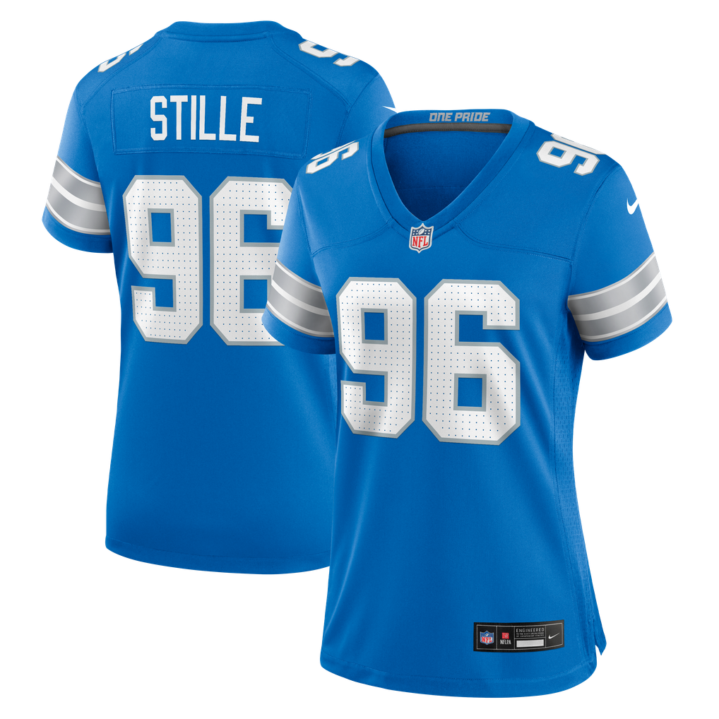 Women's Detroit Lions Ben Stille Nike Blue Team Game Jersey - Image 2