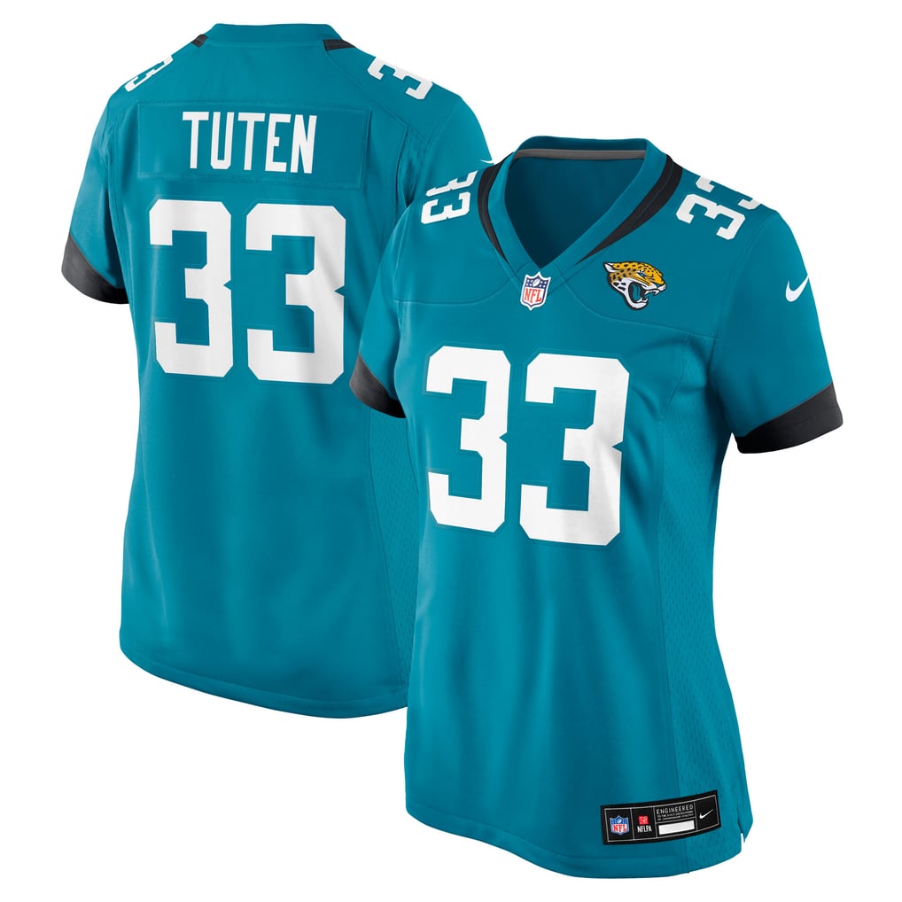 Women's Jacksonville Jaguars Bhayshul Tuten Nike  Teal Team Game Jersey - Image 2