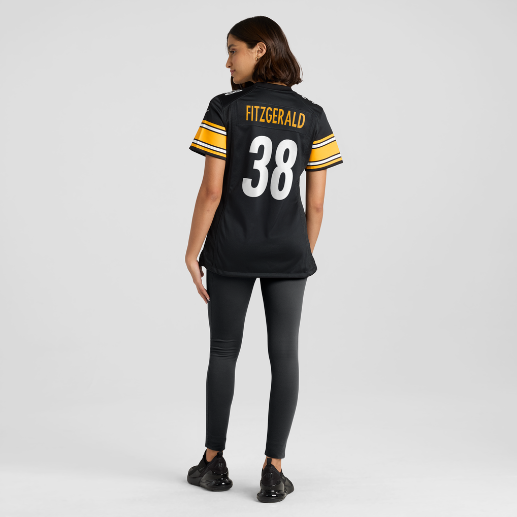 Women's Pittsburgh Steelers Bishop Fitzgerald Nike Black Team Game Jersey - Image 4