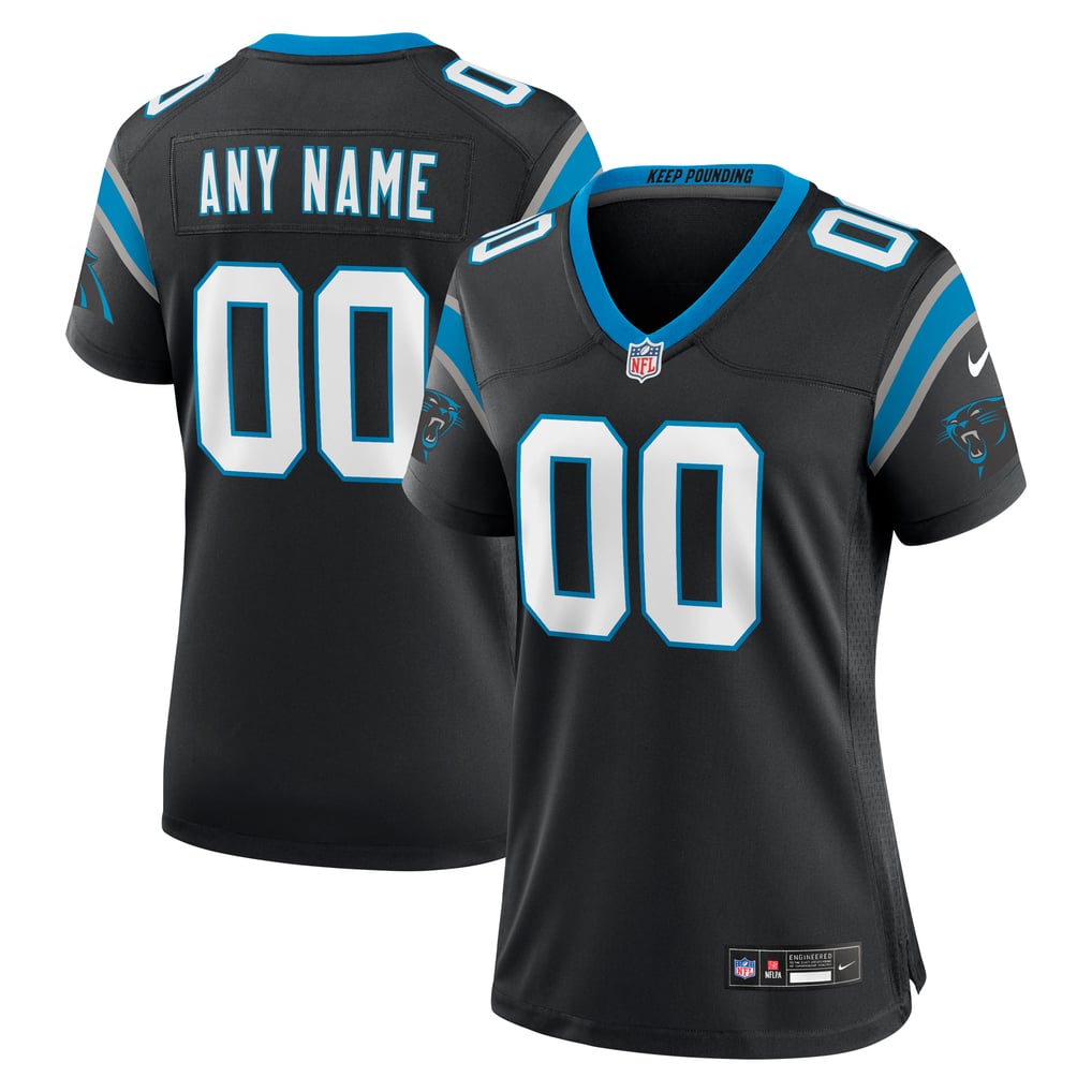 Women's Carolina Panthers Nike Black Custom Game Jersey - Image 1