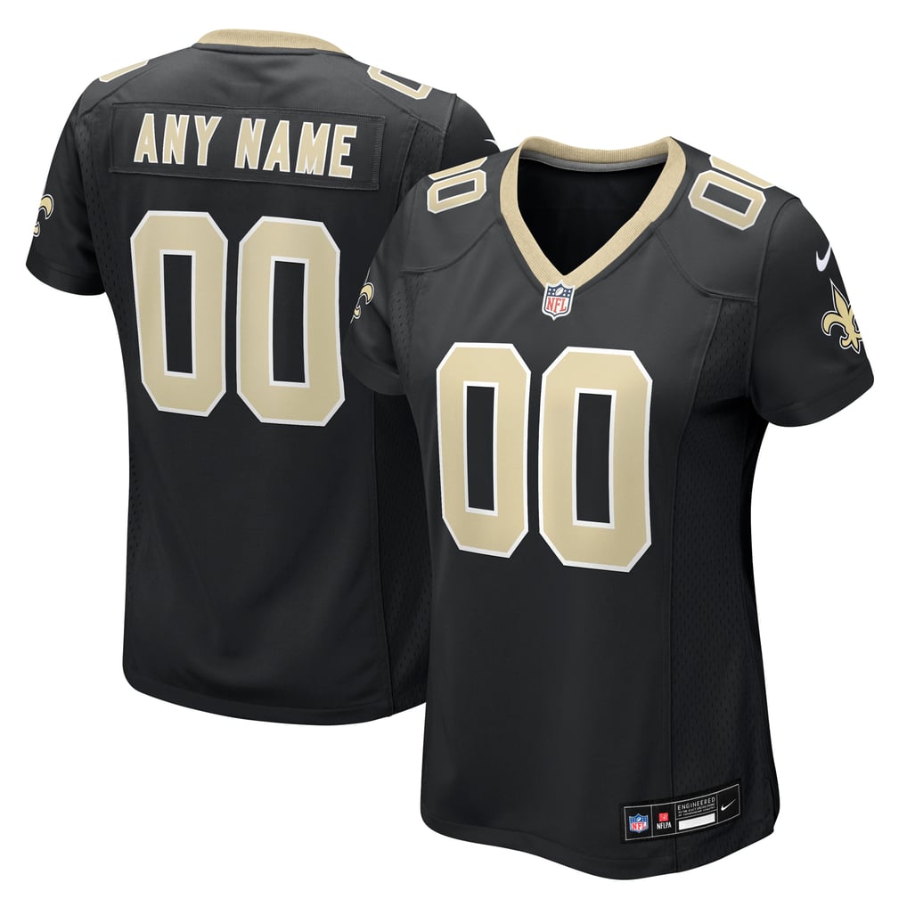Women's Nike Black New Orleans Saints Custom Game Jersey - Image 2