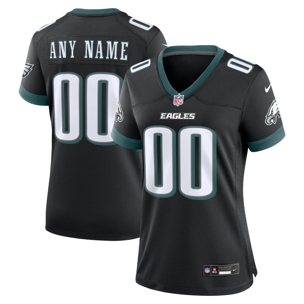 Women's Philadelphia Eagles  Nike Black Alternate Custom Game Jersey - Image 2