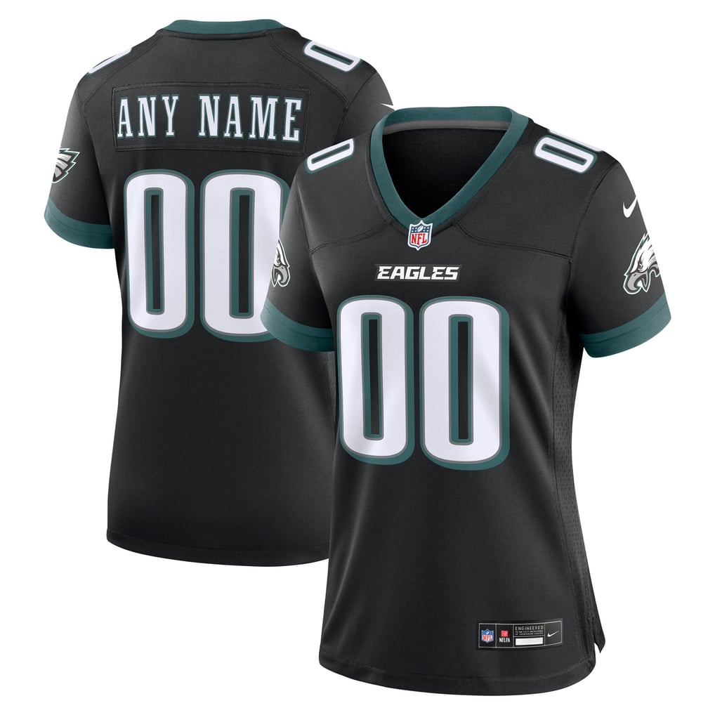 Women's Philadelphia Eagles  Nike Black Alternate Custom Game Jersey - Image 1