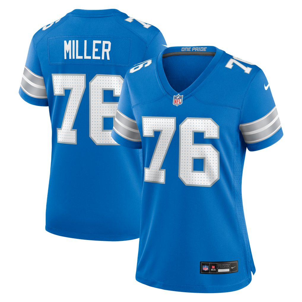 Women's Detroit Lions Blake Miller Nike Blue Team Game Jersey - Image 2