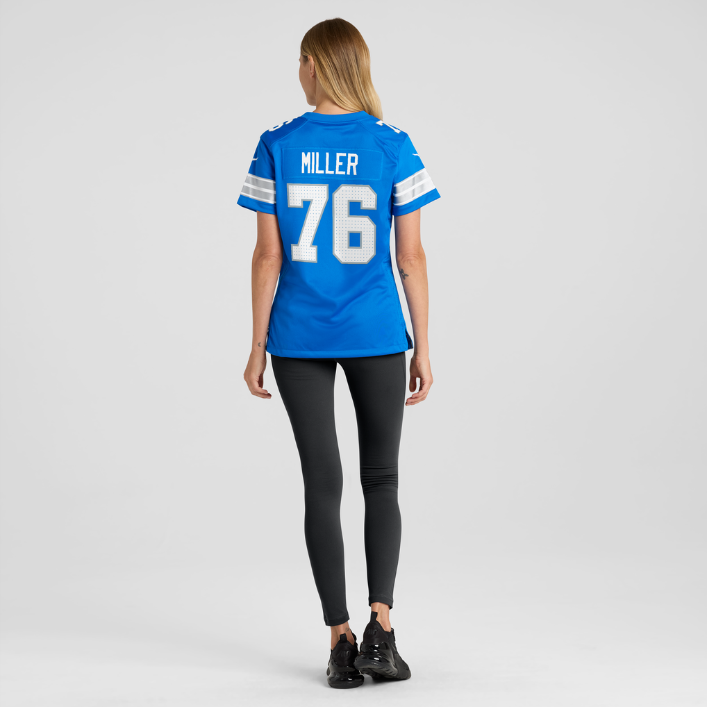 Women's Detroit Lions Blake Miller Nike Blue Team Game Jersey - Image 4