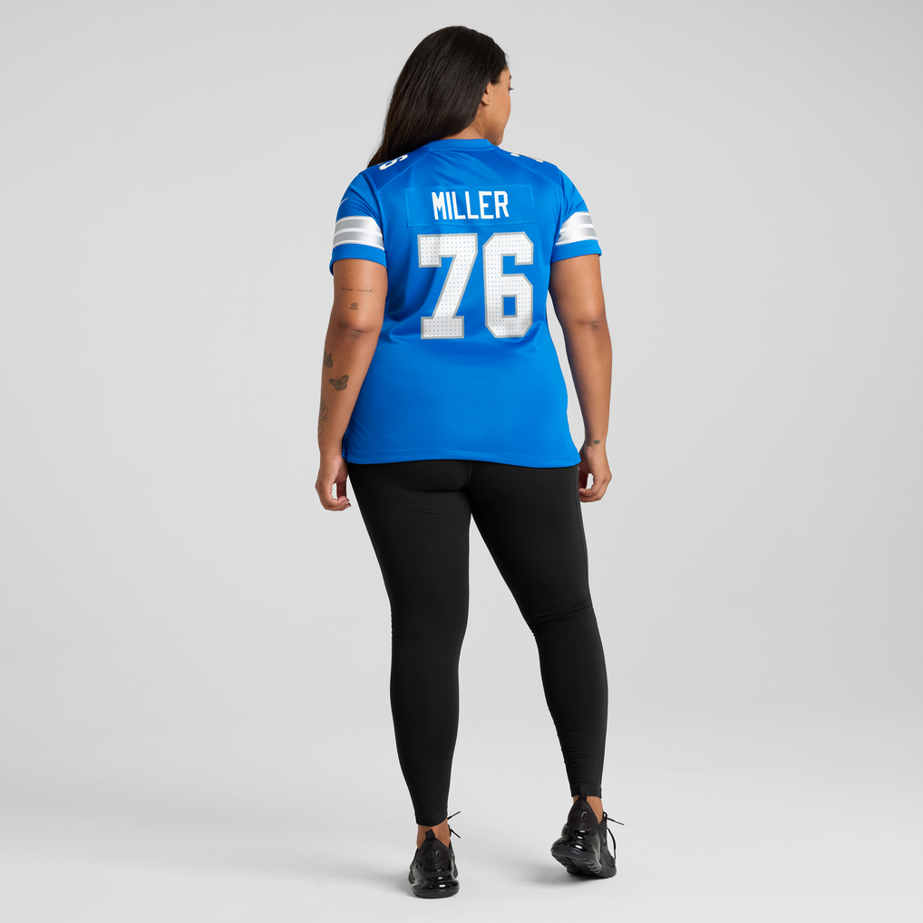 Women's Detroit Lions Blake Miller Nike Blue Team Game Jersey - Image 6