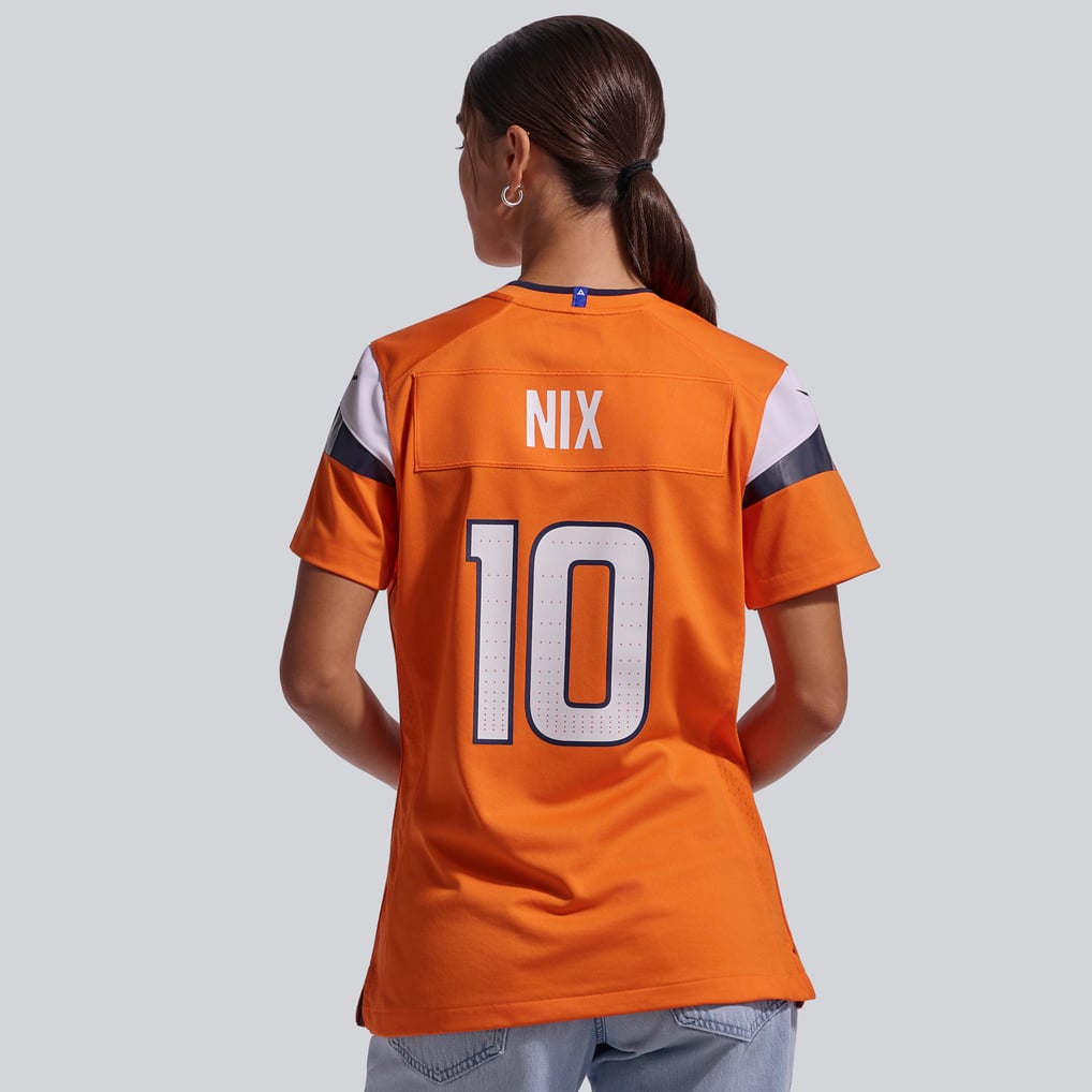 Women's Denver Broncos Bo Nix Nike  Orange Game Jersey - Image 4
