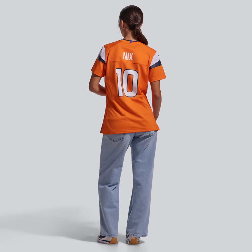 Women's Denver Broncos Bo Nix Nike  Orange Game Jersey - Image 6