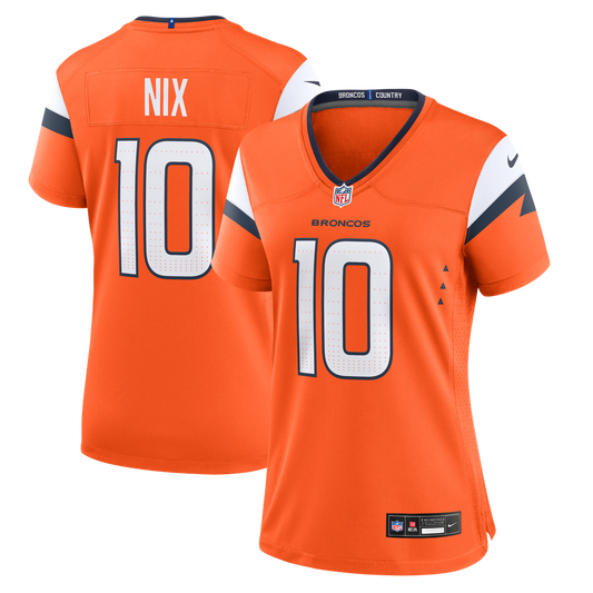 Women's Denver Broncos Bo Nix Nike  Orange Game Jersey - Image 1