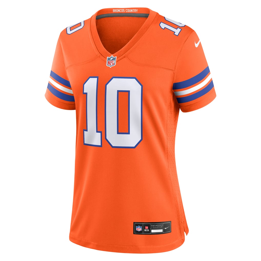 Women's Denver Broncos Bo Nix Nike Orange Mile High Collection 1977 Throwback Player Game Jersey - Image 3