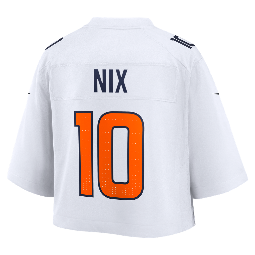 Women's Denver Broncos Bo Nix Nike White Cropped Fashion Game Jersey - Image 4