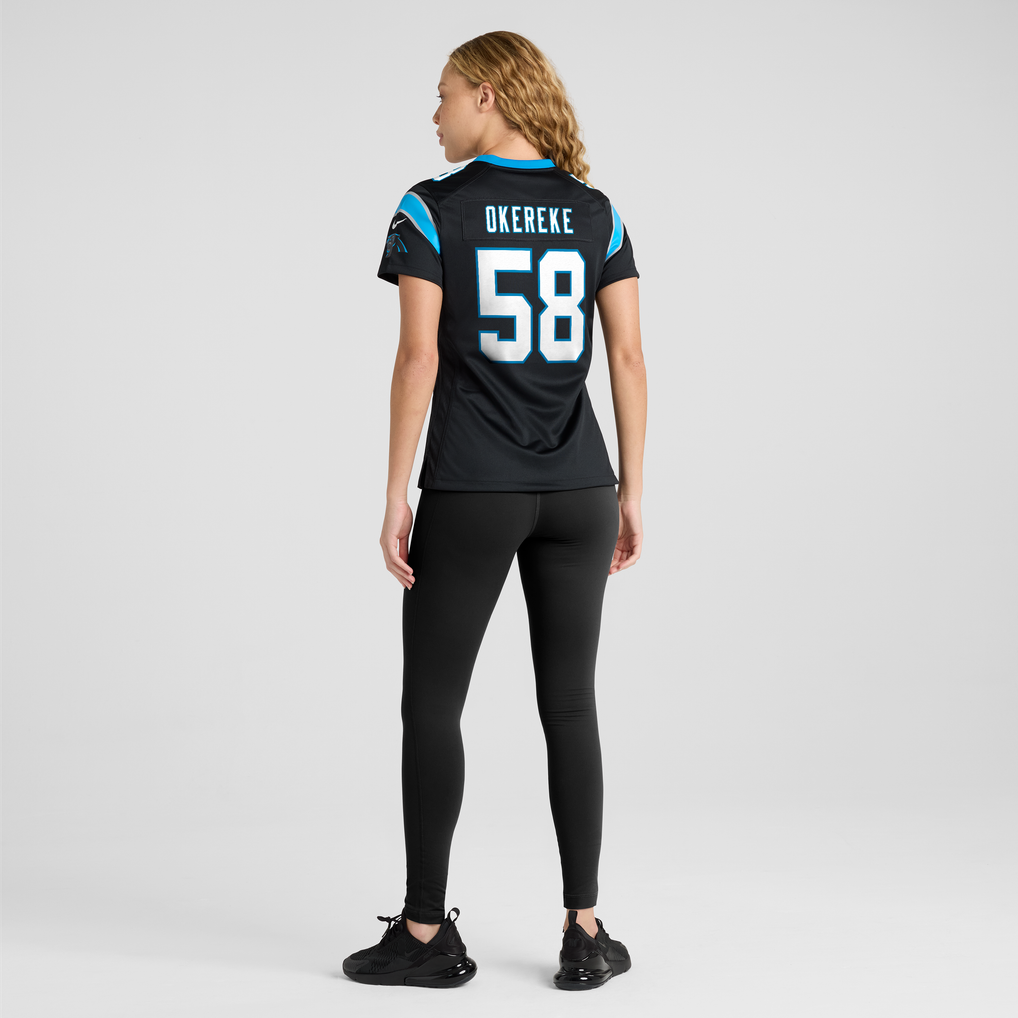 Women's Carolina Panthers Bobby Okereke Nike Black Team Game Jersey - Image 4